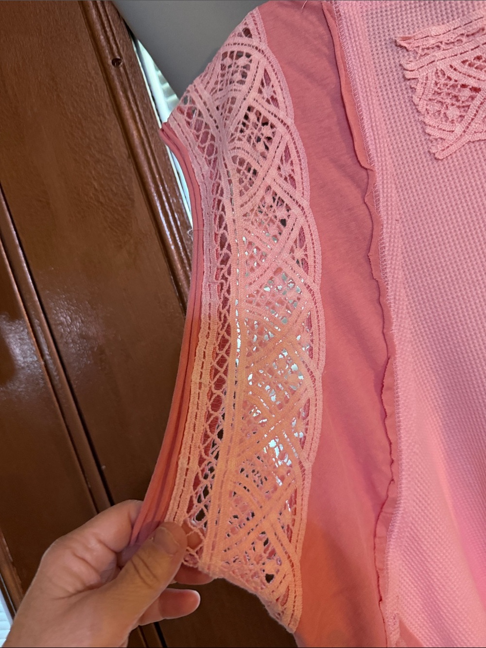 NWOT top by POL size medium. Lacey and beautiful light pink. - Picture 6 of 6